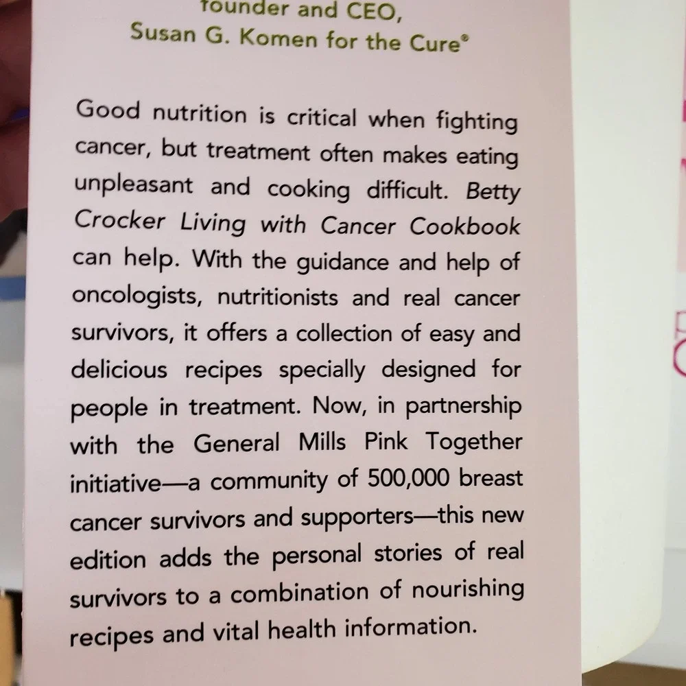 Betty Crocker Living with Cancer Cookbook Pink Together Edition Breast Cancer